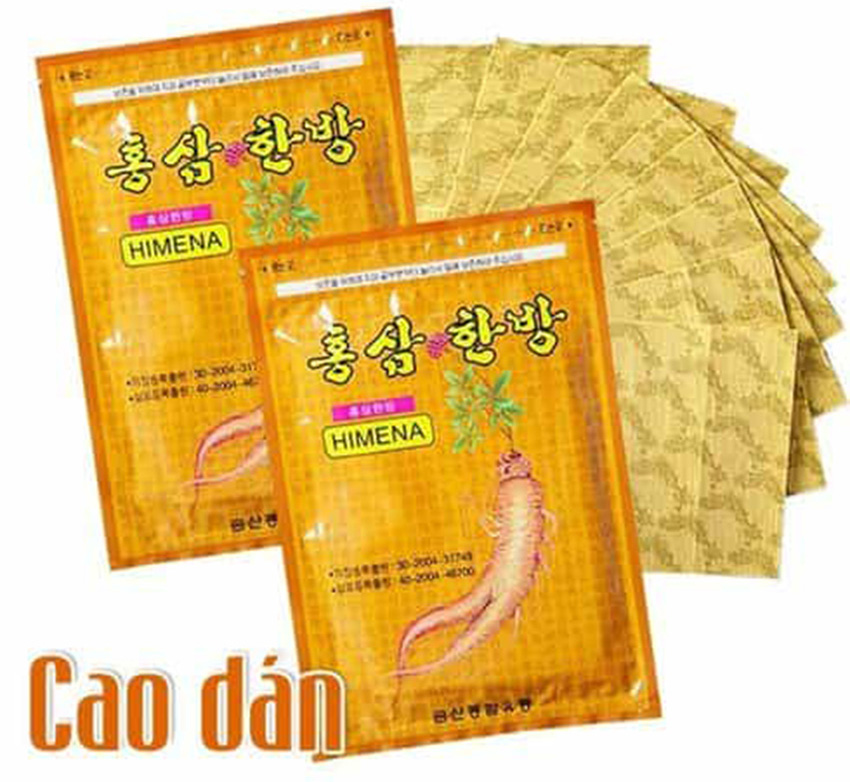 Combo 2 gói cao dán hồng sâm Himena Hàn Quốc  20 miếng (Miếng dán vàng), giúp giảm đau, vết bầm tím, bong gân, cao dán hồng sâm vàng, cao dán hồng sâmhàn quốc, cao dán hồng sâm xanh, cao dán himena. Occar