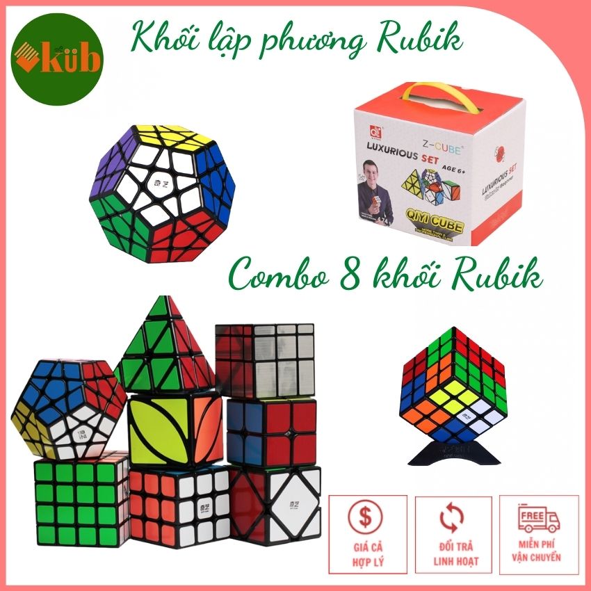 [FREESHI] Combo Bộ 5 Rubik 3x3, 2x2, Megaminx, Pyranminx,Skewb mới nhất 2021 Có Sách HDSD, Kubshop, Bé thỏa thích sáng tạo, và nghiên cứu cách chơi,