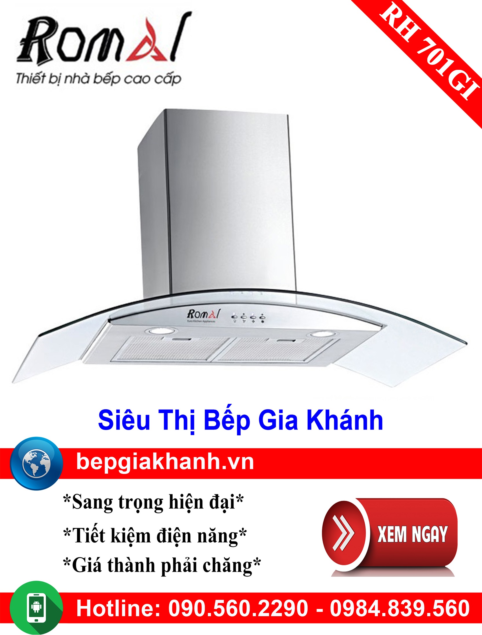 [HCM]Máy hút mùi nhà bếp dạng kính cong 70cm Romal RH 701GI, máy hút mùi nhà bếp, máy hút mùi bếp, máy hút mùi kính cong, máy hút mùi canzy, máy hút mùi mini, máy hút mùi âm trần, máy hút mùi electrolux, may hut mui