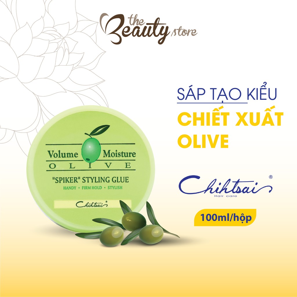 Sáp vuốt tóc tạo kiểu Chihtsai spiker nam nữ, định hình, tạo độ phồng nhẹ giữ nếp lâu dài cho tóc 100ml FO12 chít sai styling glue wax The Beauty Store Shop