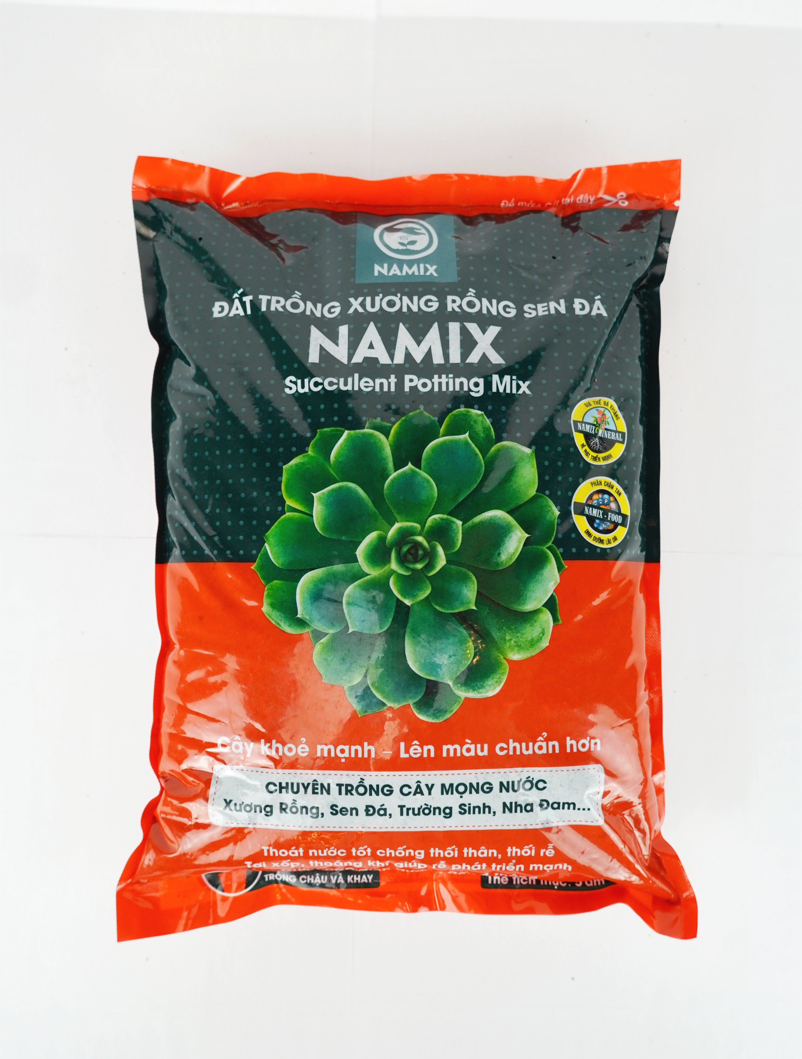 Đất trồng xương rồng sen đá Namix (Succulents Potting Mix) - Gói 5dm3 (Lít) khoảng 2,5-3 Kg