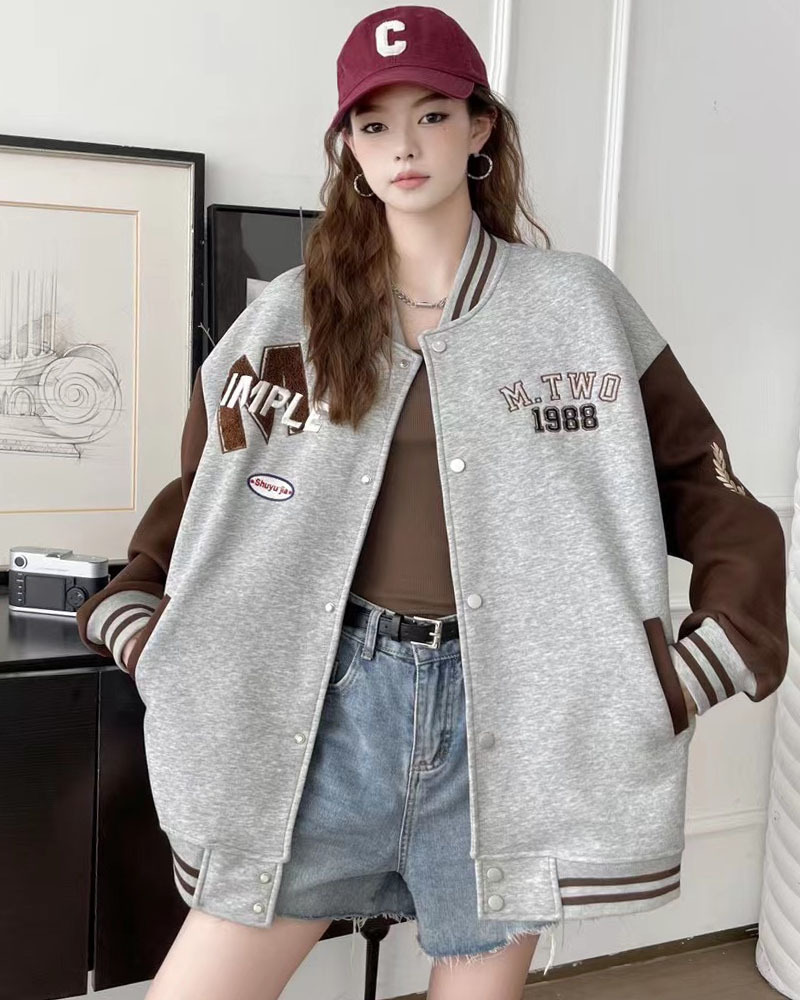 Áo Khoác Bomber Nỉ Nam Nữ Unisex Form Rộng Chất Bao Đẹp Dày Dặn Thời Trang Thu Đông Oversize, Áo khoác ngoài - 1989