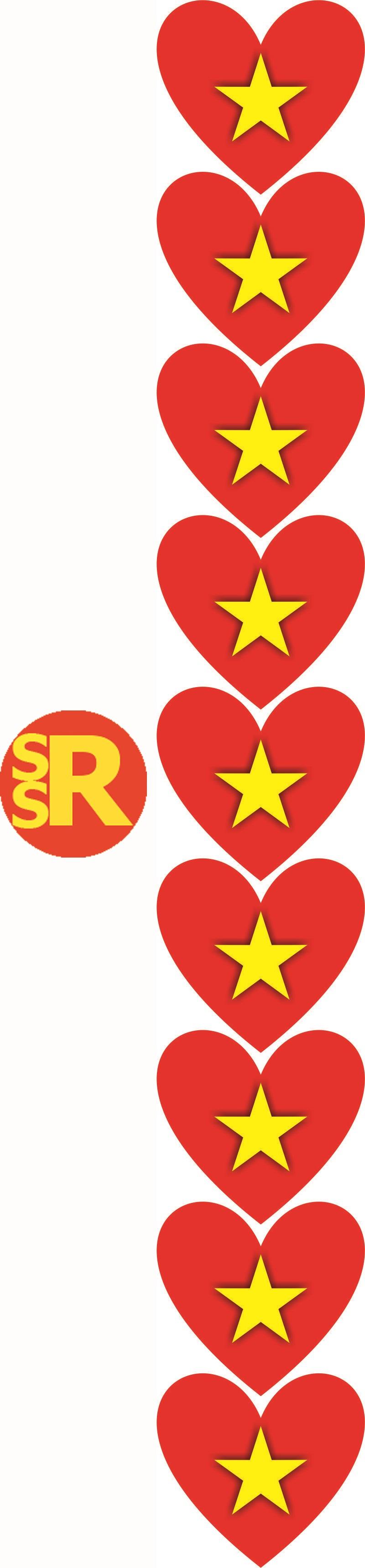 Bộ sticker 10 hình trái tim ủng hộ bóng đá Việt Nam