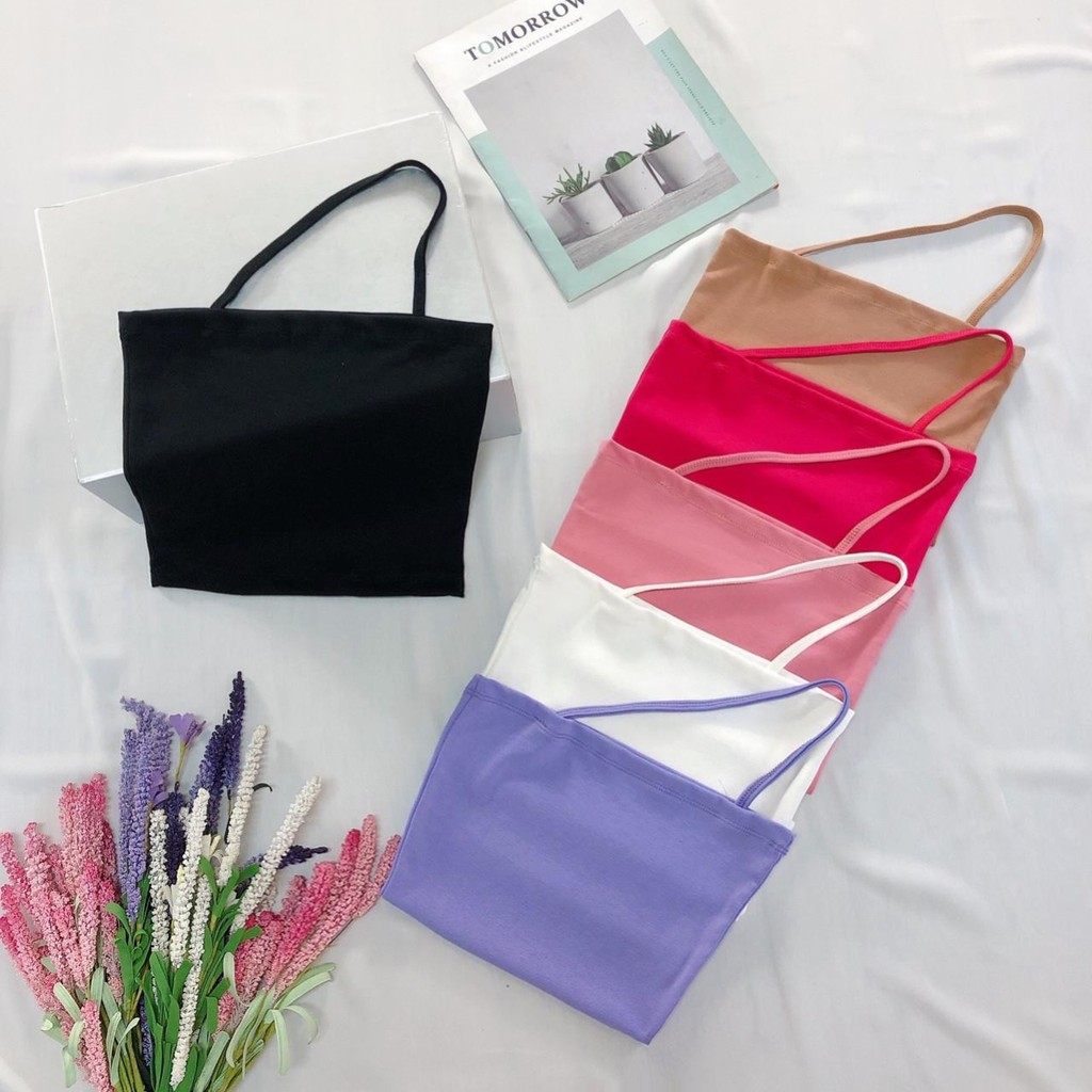 [HCM][HÌNH THẬT] ÁO ỐNG KIỂU DÂY ĐAN CHÉO CỔ CROPTOP NGẮN NỮ ÔM BODY HOT GIRL ULZZANG HÀN QUỐC SWAG CHẤT 85
