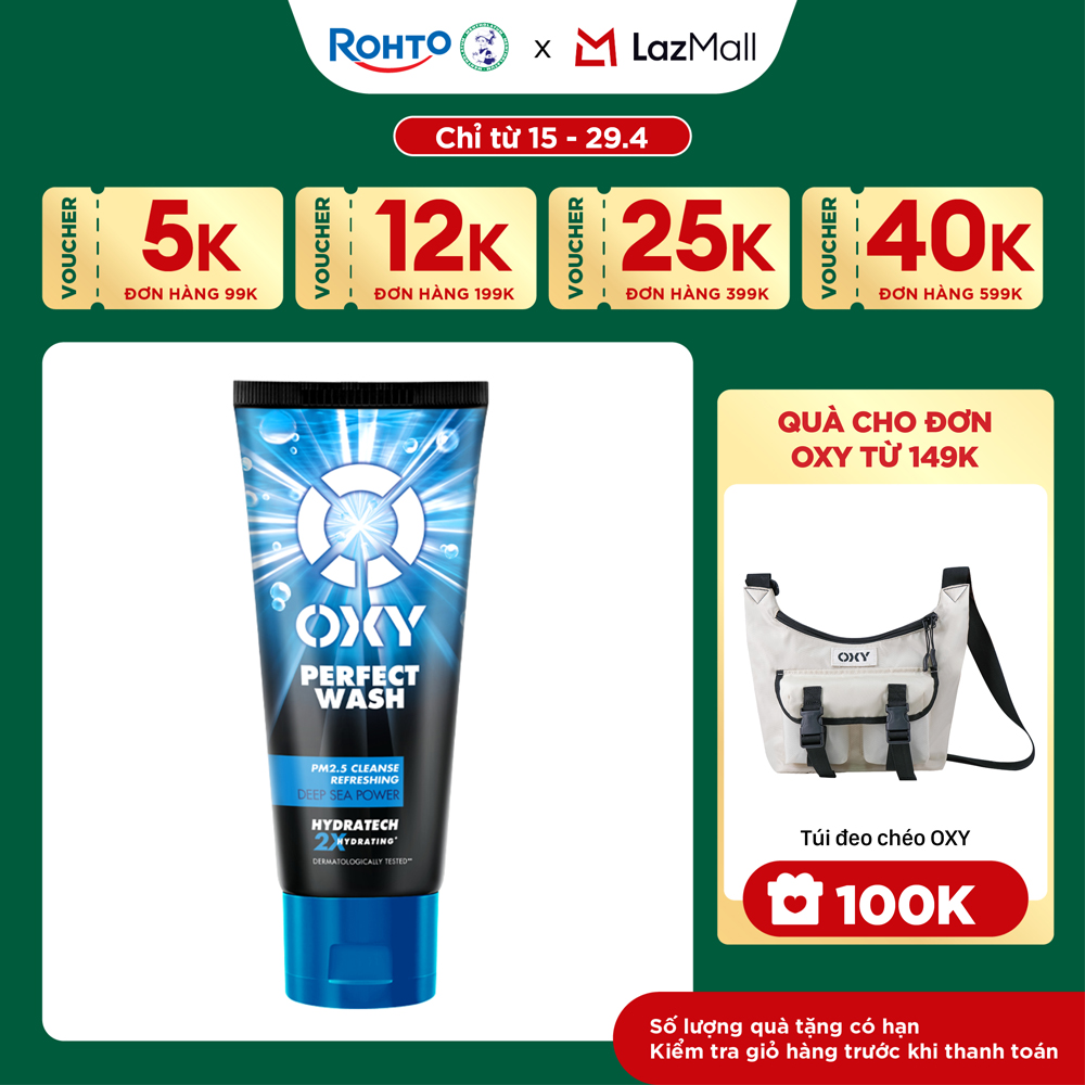 Sữa rửa mặt cho nam Oxy sạch sâu mát lạnh dạng kem Oxy Perfect Wash 100g