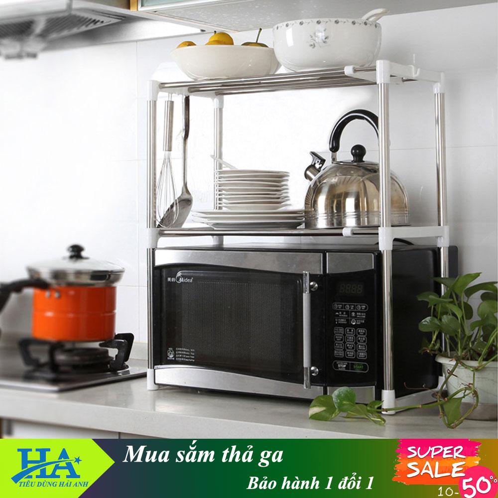Kệ để lò vi sóng khung inox 2 tầng chắc chắn gdtrongl78