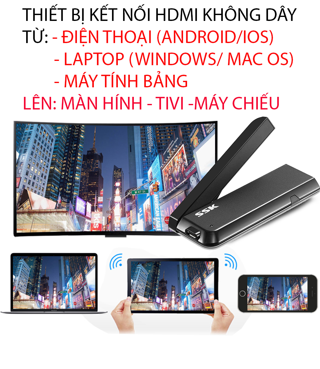 Thiết bị thu tín hiệu hdmi không dây 10m ssk ssp z105