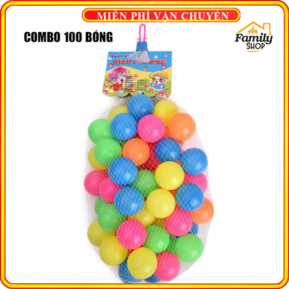 Combo 100 trái bóng cho bé- Bóng nhà bóng, lều bóng cho bé