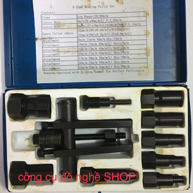 [HCM]cão chữ H vam bi trong 10 món cao cấp (8-25mm)