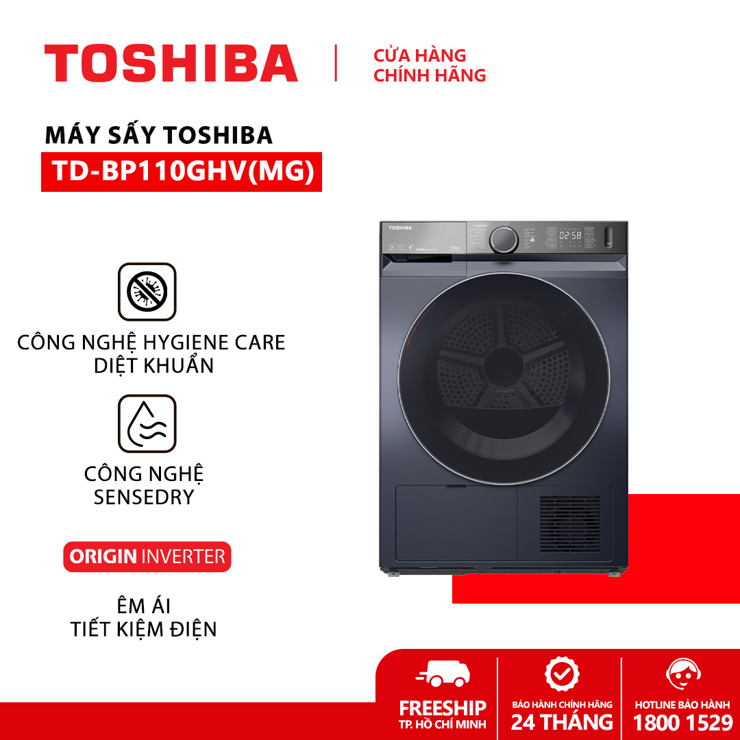 [Freeship Nationwide] Toshiba 10 kg Heat Pump Dryer Td-Bp110Ghv(Mg) - Genuine Home Warranty