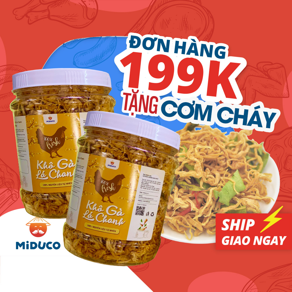 Combo 2 hộp khô gà lá chanh Miduco 1kg