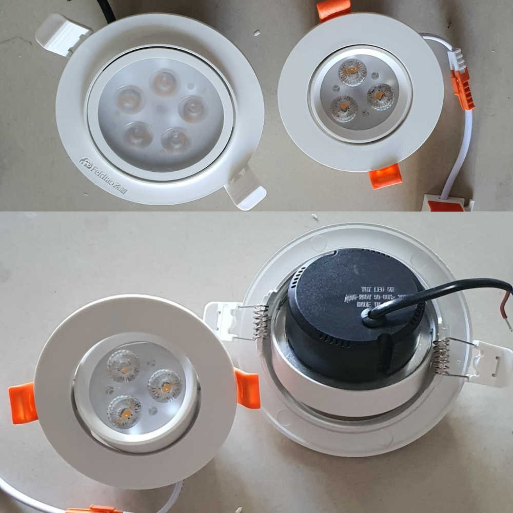 Đèn led mắt ếch âm trần 3w lỗ khoét 60mm 5w lỗ khoét 90mm ánh sáng vàng