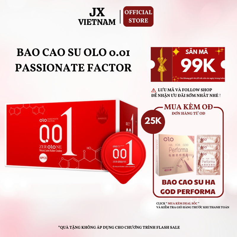Bao cao su Olo 001 siêu siêu mỏng , Giá chưa từng có, Nhiều Gel, lên nấc thang cao  của cuộc vui (OLO ĐỎ - 001 LÀM ẤM)TH STORE 01