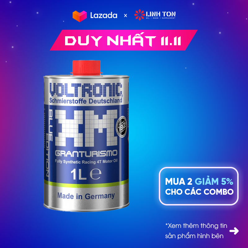 [HCM]Nhớt tổng hợp biến thiên cao cấp nhập khẩu Đức 100% Voltronic GranTurismo-XM BLUE
