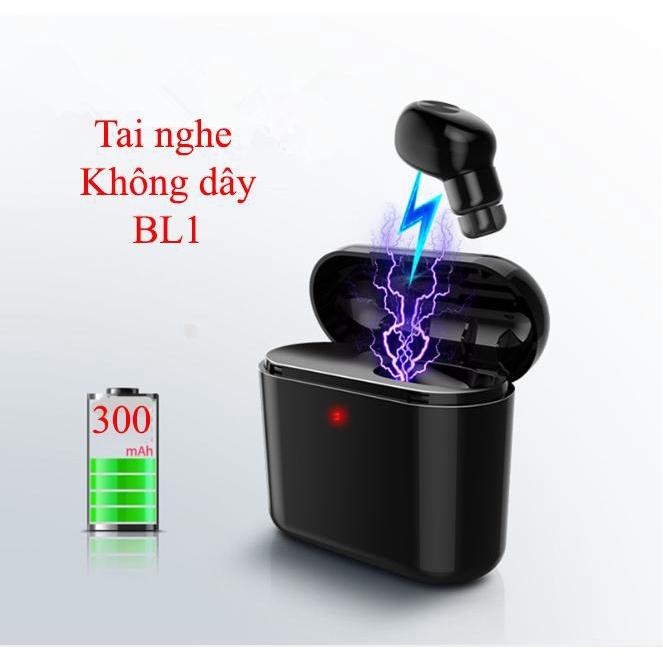 Tai nghe bluetooth BL1 - Tai nghe nhét tai một bên kèm mic cao cấp-Tai nghe Bluetooth nhét tai không dây BL1 có Dock sạc 700mAh - Hàng Nhập Khẩu