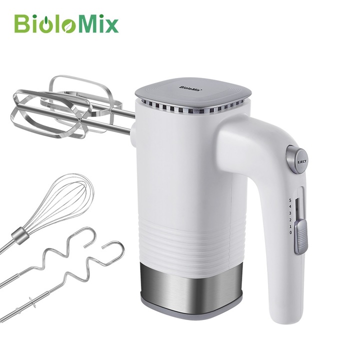 Máy trộn bột, đánh trứng, tạo bọt 3 trong 1 Biolomix BM688 công suất 500W - 5 tốc độ hoạt động - BẢO HÀNH 12 THÁNG