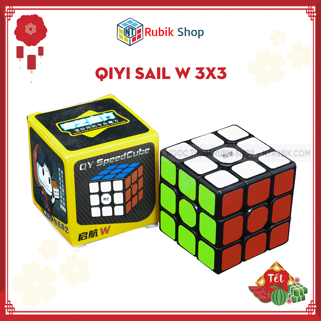 Đồ chơi rubik 3x3x3 - qiyi sail w 3x3x3 black/ white