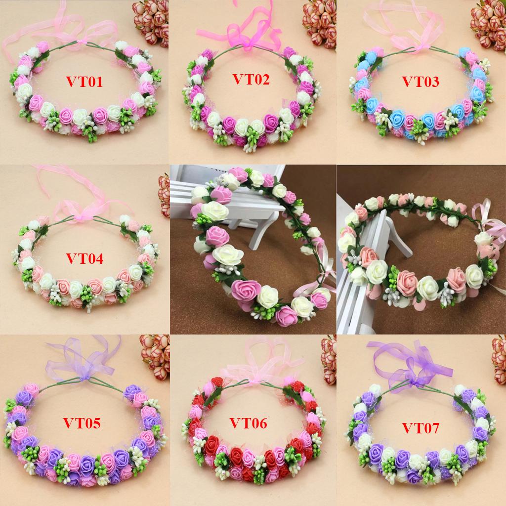 Vòng hoa đội đầu vòng hoa cô dâu vòng hoa chụp hình vòng hoa kỷ yếu vòng hoa cho bé vòng hoa