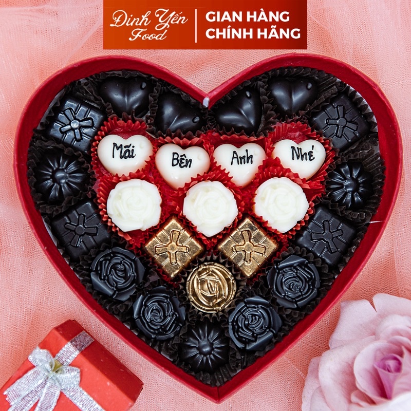Hộp quà tặng socola valentine/19x3.5cm/25viên/M2C