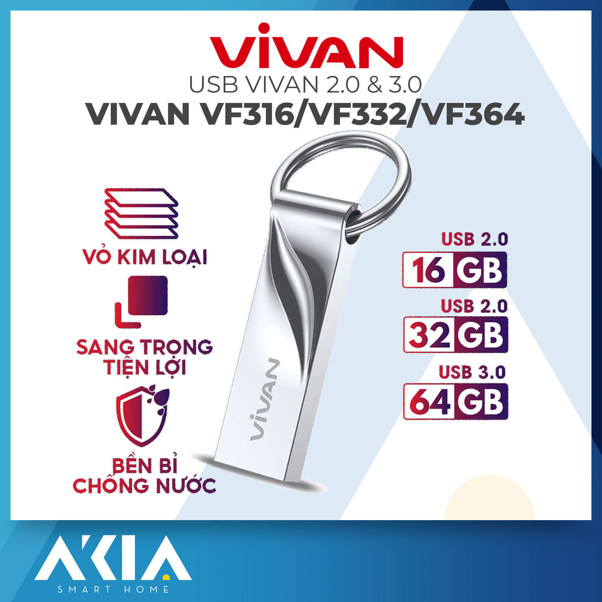 USB Vivan tốc độ siêu tốc, thiết bị lưu trữ dữ liệu đầu kim loại sang