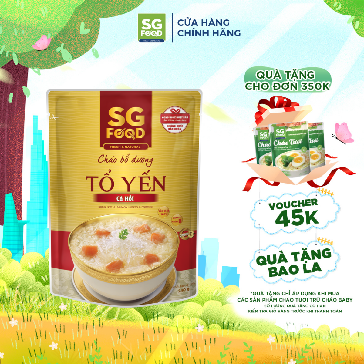 Cháo Bổ Dưỡng Sài Gòn Food Tổ Yến Cá Hồi 240G