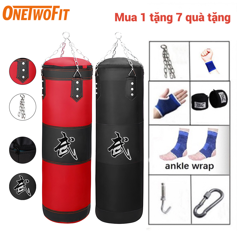 OneTwoFit Vỏ Bao Cát Đấm Bốc Boxing Tập 120cm Võ Túi Cát Rỗng Dùng Để Luyện Tập Đấm Bốc