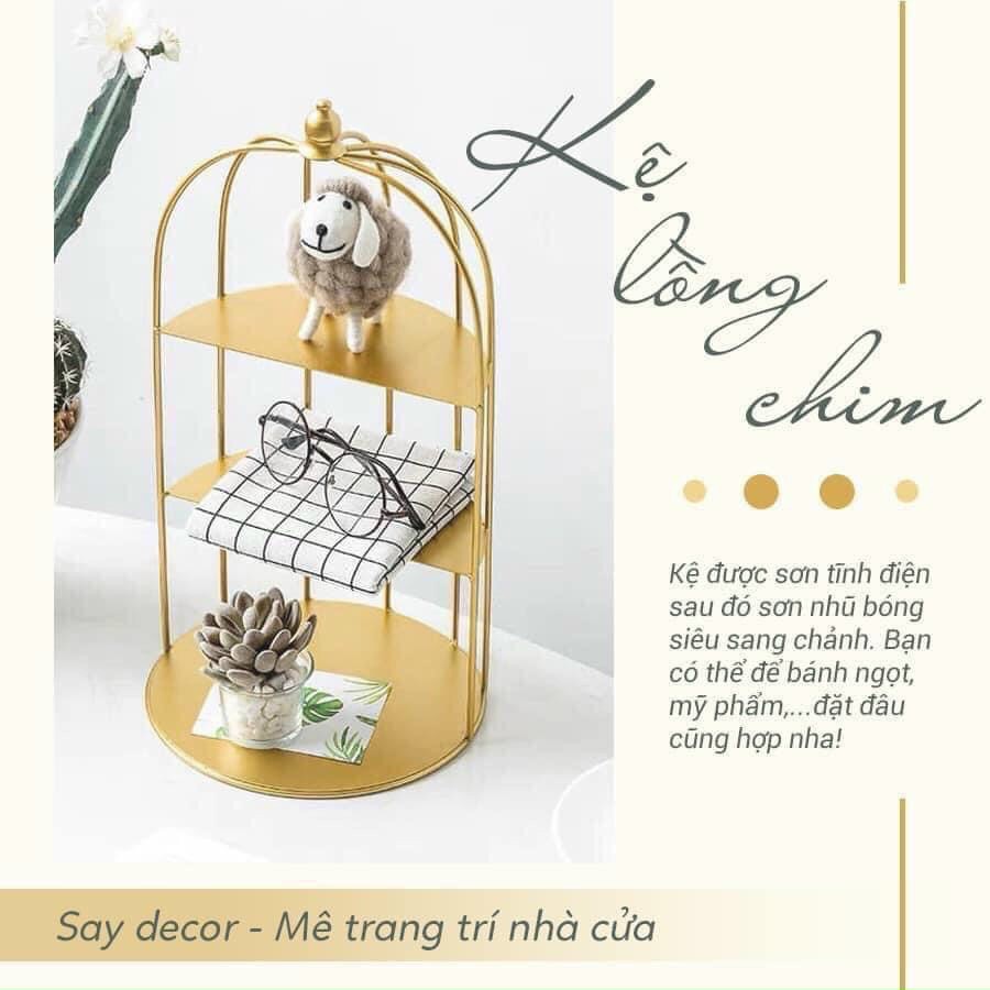 [HCM][SANG TRỌNG] KỆ LỒNG CHIM 3 TẦNG MINI DECOR - KỆ LỒNG CHIM ĐỰNG MỸ PHẨM NƯỚC HOA ĐỒ DÙNG CÁ NHÂN NHIỀU NGĂN TIỆN LỢI - KỆ ĐỰNG MỸ PHẨM LỒNG CHIM SANG CHẢNH ĐỂ BÀN TRANG ĐIỂM TRANG TRÍ PHÒNG NGỦ VĂN PHÒNG SIÊU XINH