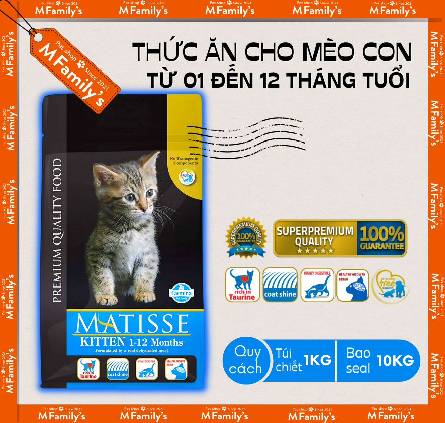 Thức Ăn Hạt Matisse Kitten dành cho Mèo con bao 10Kg | Farmina Matisse Indoor Kitten Food