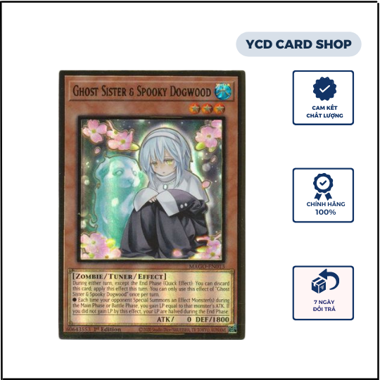 YCDcardgame Thẻ bài yugioh chính hãng Ghost Sister & Spooky Dogwood