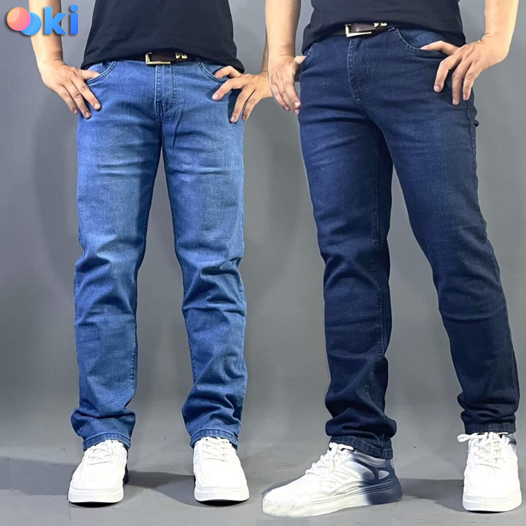 HOÀN TIỀN 15% - Quần Bò Nam Trung Niên Ống Suông Quần Jean Nam Cotton Ống Rộng Form Đứng Cho Nhiều Lứa Tuổi 3 Màu Chuẩn Đẹp