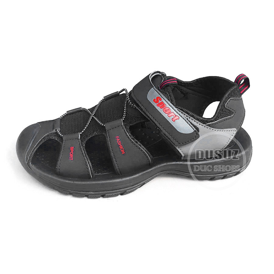 [HCM]Giày sandal nam bít mũi xuất khẩu quai da –  Kiểu Rọ Dép nam TP S031 màu đen