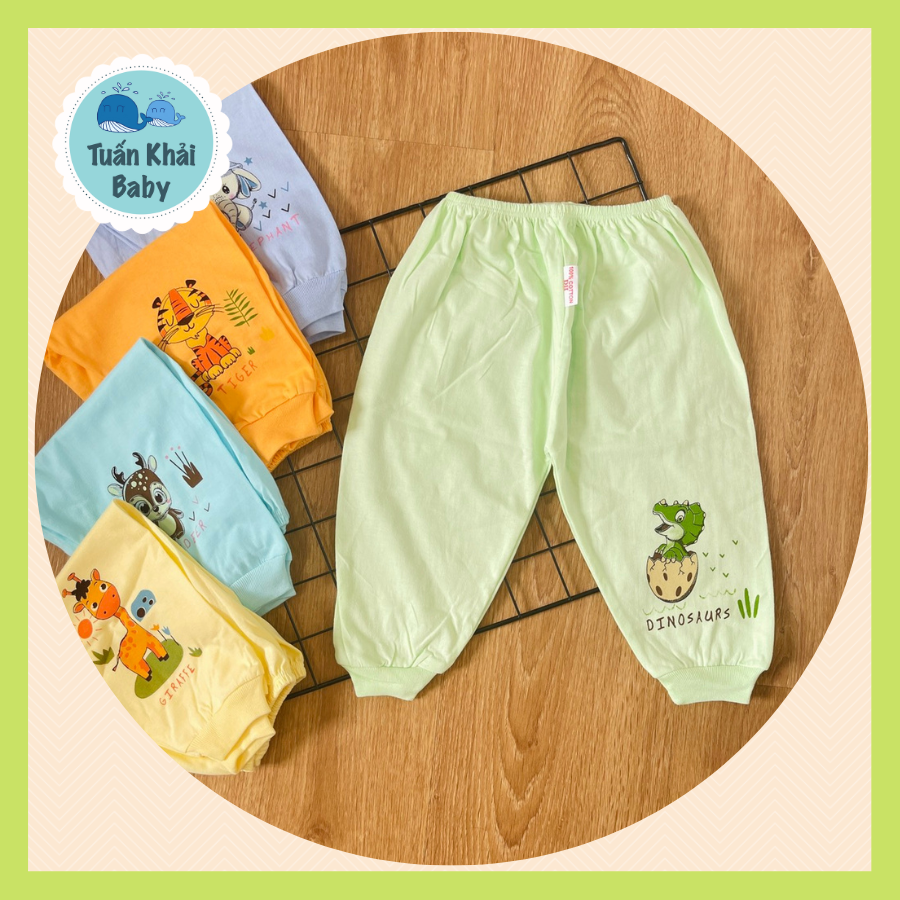 COMBO 10 Quần Dài Cotton SUSU | Mẫu Dài Màu Bo Gấu| Size 1-8 cho bé 5-21 kg| Chất vải mềm, mịn, dày dặn