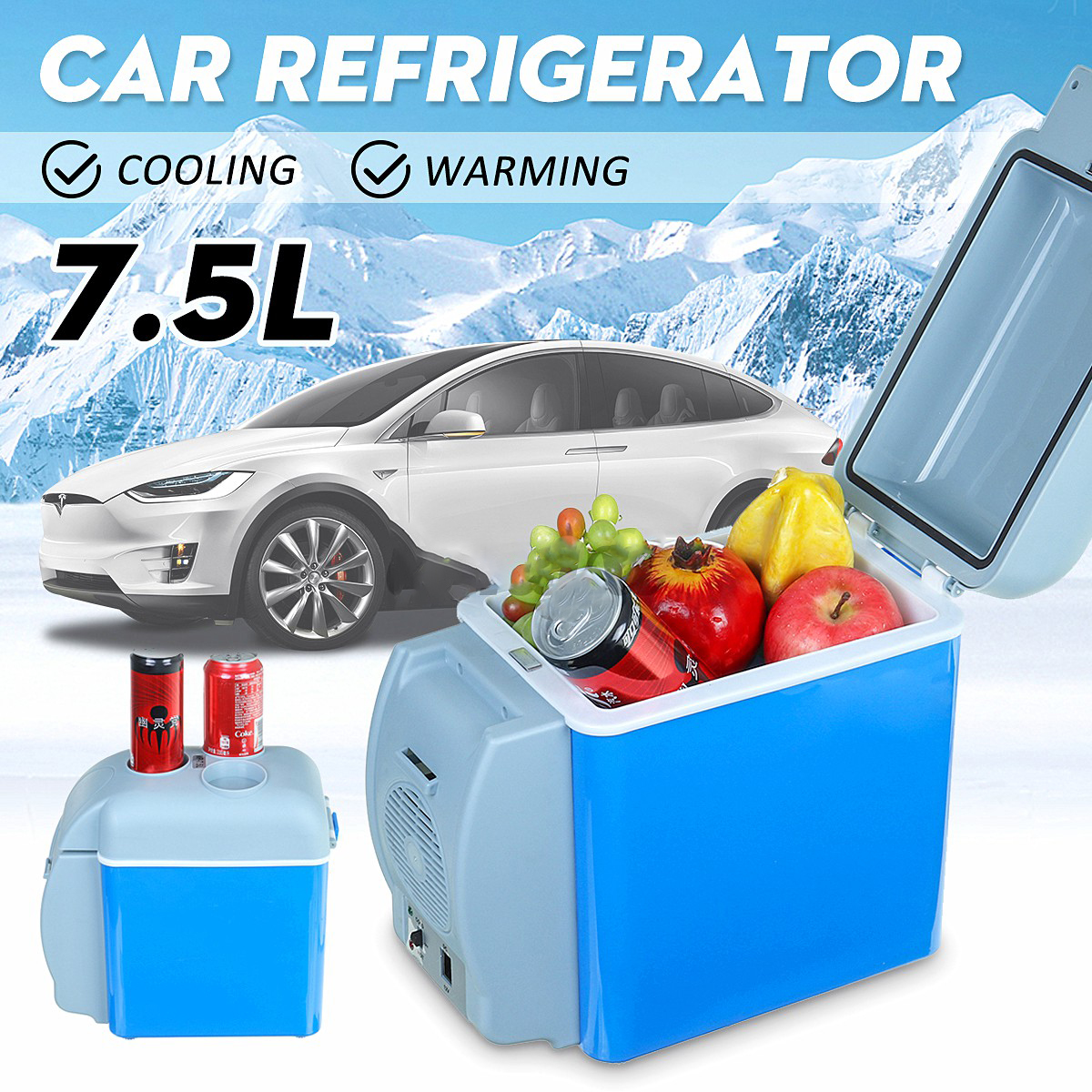 Tủ Lạnh Mini Tủ Lạnh Xe Hơi 7.5 Lít -Tiện Dụng Trên Ô Tô Khi Đi Xa