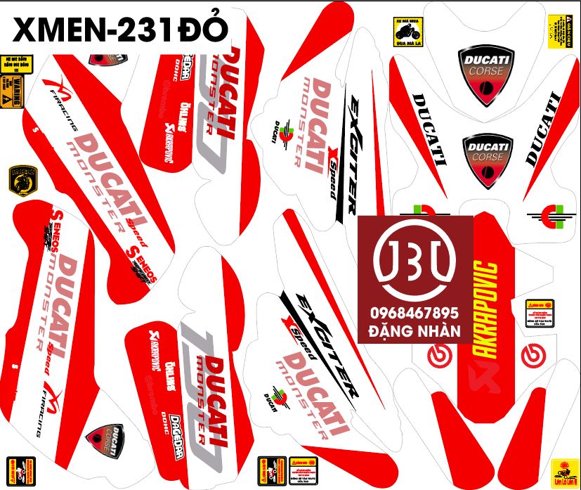 Tem trùm xe điện xmen 231 màu đỏ