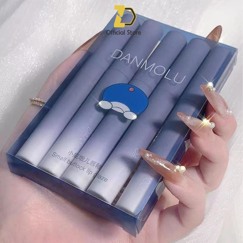 Set 5 cây Son Danmolu nội địa trung- Son Kem Lì, Mịn Mượt Như Nhung- Set 5 cây Son màu đỏ- Hot trend 2021