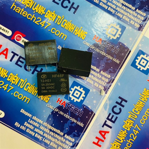 Relay hf46f-12-hs1 hf46f relay 12v 5a 250vac 4 chân