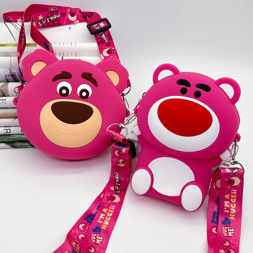 Túi gấu dâu silicon, túi mini đeo chéo, túi chéo mini gấu dâu Lotso dễ thương cute hottrend - Happy Life 4Kid