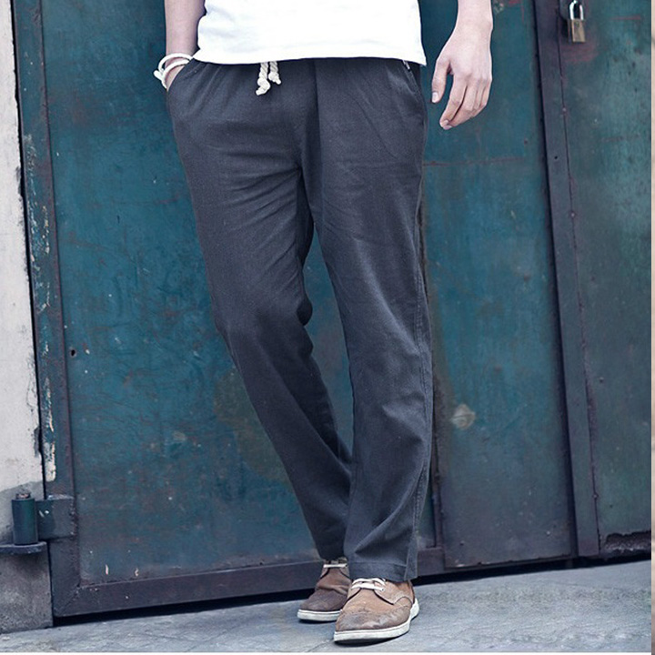 Quần ĐŨI Nam màu ghi xám, dáng suông, cạp chun, vải ĐŨI đẹp