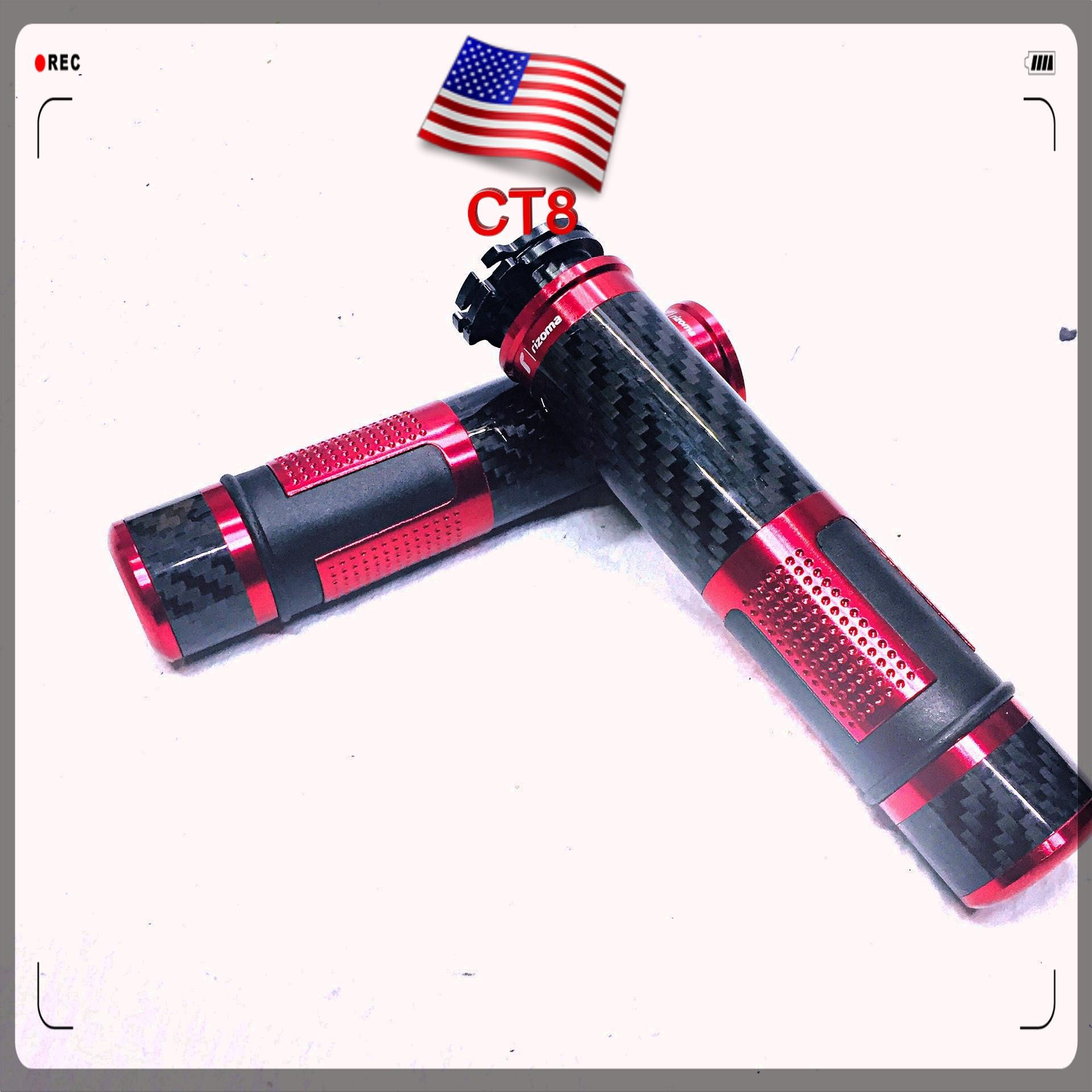 [ 1 cặp màu đỏ ] Bao tay, bọc tay lái, tay cầm xe máy carbon rizoma