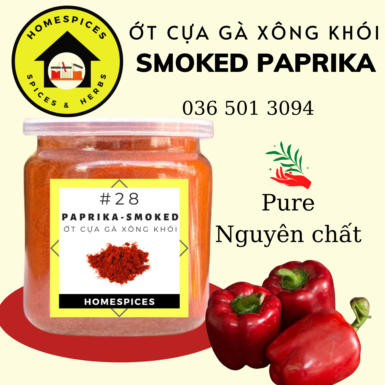 (VOUCHER FREESHIP BÊN DƯỚI) Bột ớt cựa gà vị khói  Smoked Paprika powder  – Ớt cựa gà không cay xông khói nhập khẩu USA - Smoked paprika - HOMESPICES gia vị của mọi nhà - bôt ớt không cay - bôt tạo màu - gia vị nấu món Tây -  ăn kiê 69k