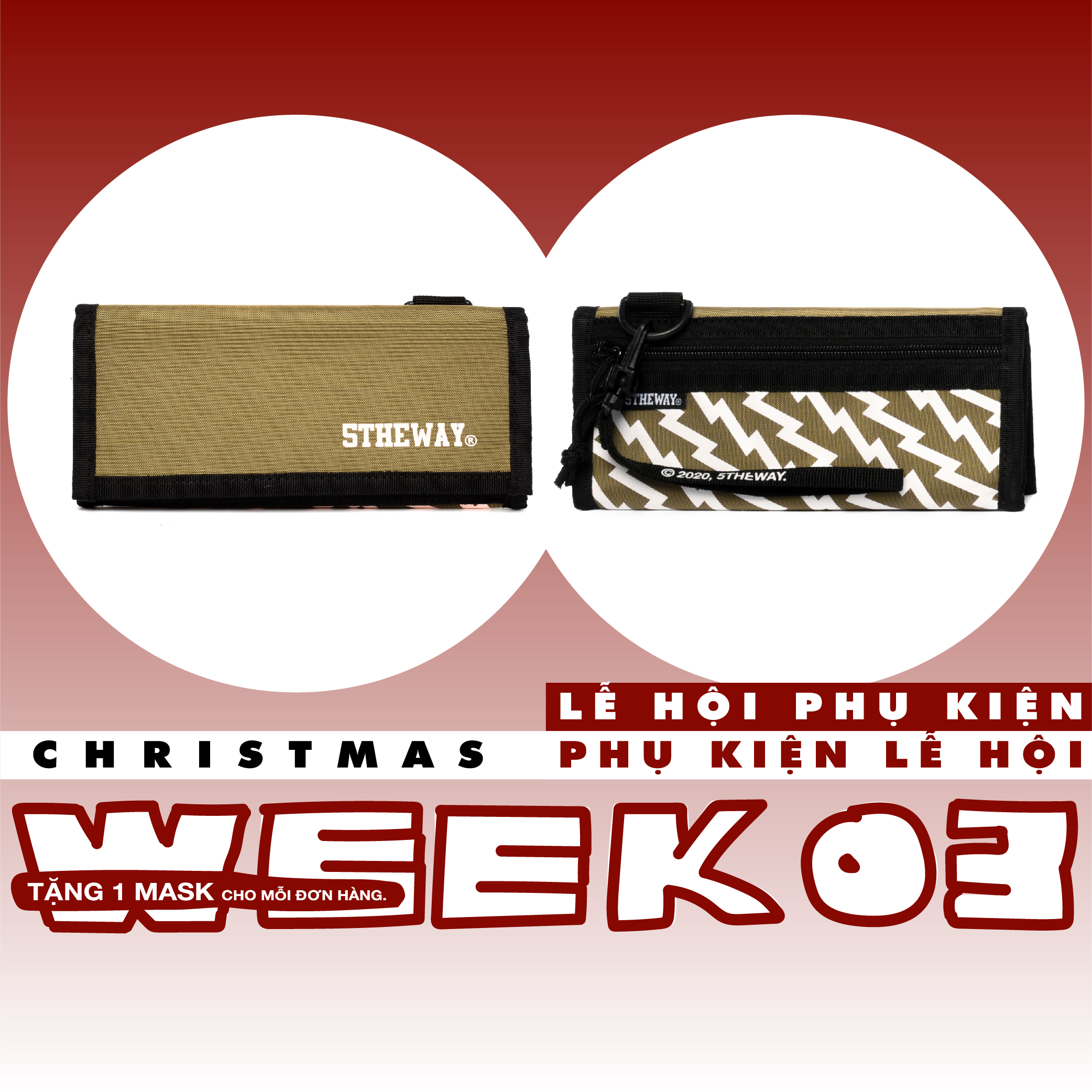 5theway® /solid/ long wallet™ in olive aka ví dài xanh rêu