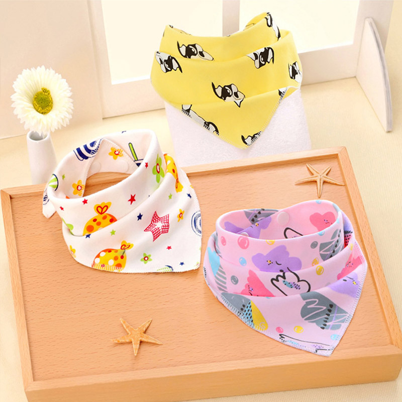 Khăn yếm tam giác cho bé cúc bấm vải xô( gói 10 chiếc)