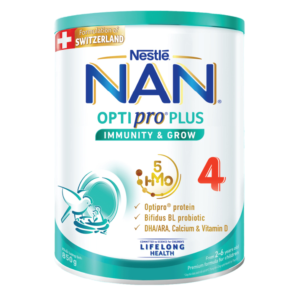 Sữa bột nestle nan optipro 4 lon 850g