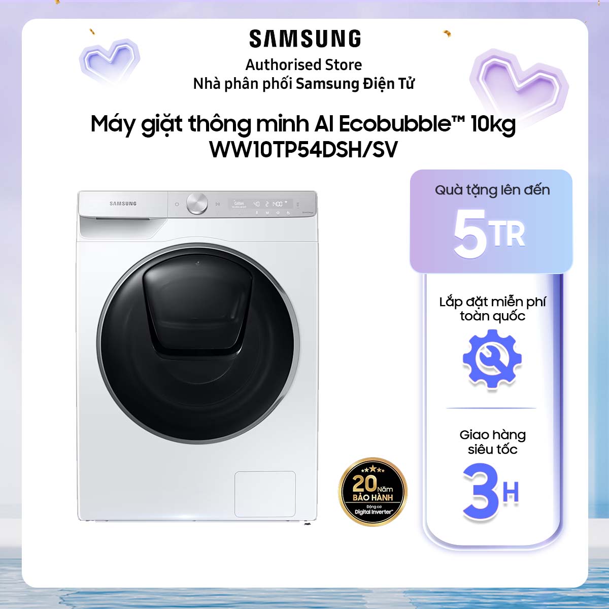 WW10TP54DSH - Máy giặt thông minh AI Ecobubble™ 10kg WW10TP54DSH/SV
