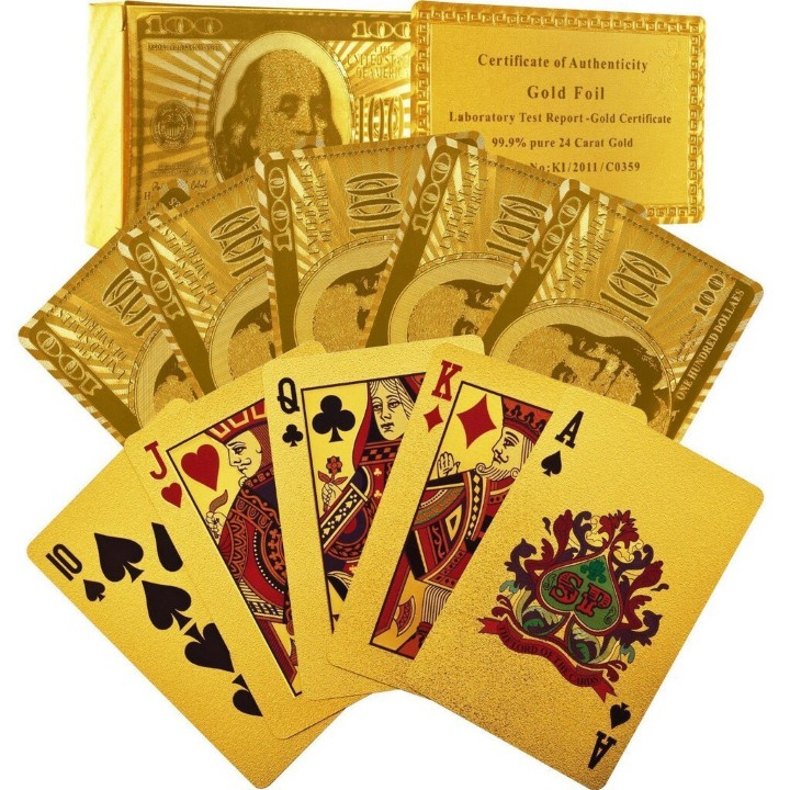 Bộ bài tây mạ vàng, bộ bài tây 52 lá poker - bài nhựa chống nước - bài tiến lên