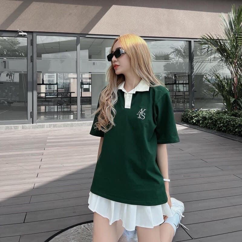 Áo thun polo áo polo form rộng nam nữ có cổ why not chất cotton