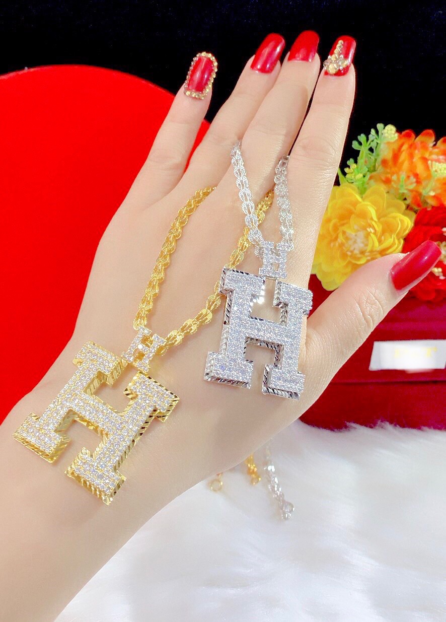 Dây chuyền phụng mặt chữ H mạ bạch kim mạ vàng 18k mẫu mới về