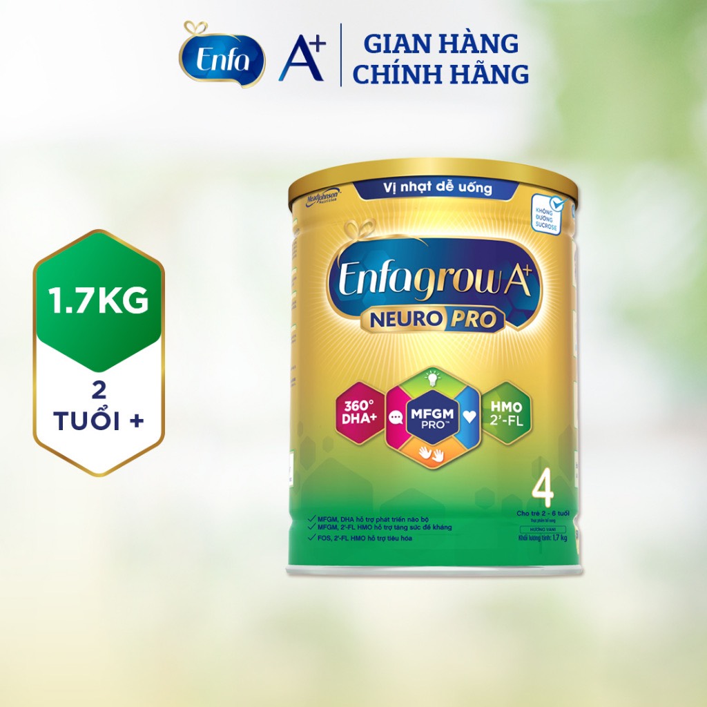 Tặng quà ngẫu nhiên  - Sữa bột Enfagrow A+ 4 vị nhạt dễ uống Lon 1.7kg (cho bé trên 2 tuổi) - HSD luôn mới