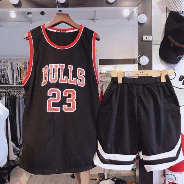 [HCM]Set Bộ Đồ Áo Bulls 23 Và Quần Đùi Short V Cá Tính