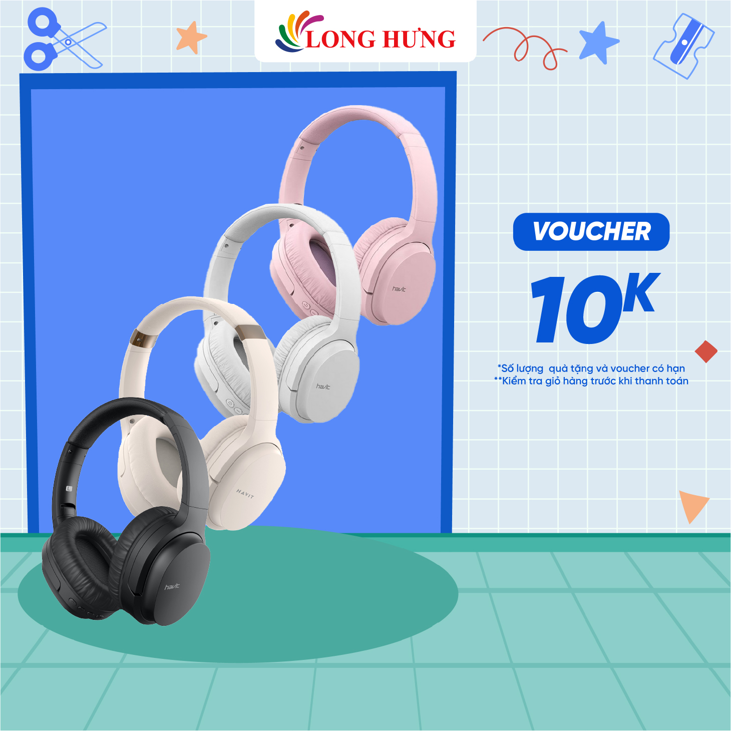 Tai nghe chụp tai Bluetooth Havit i62 BT 5.0 HVBT-I62 - Hàng chính hãng - Âm thanh tuyệt hảo, Dung lượng pin: 400mAh, Bluetooth 5.0